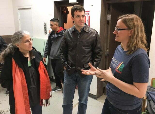Community members talking about re-entry
