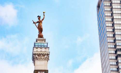 Photo of downtown monument